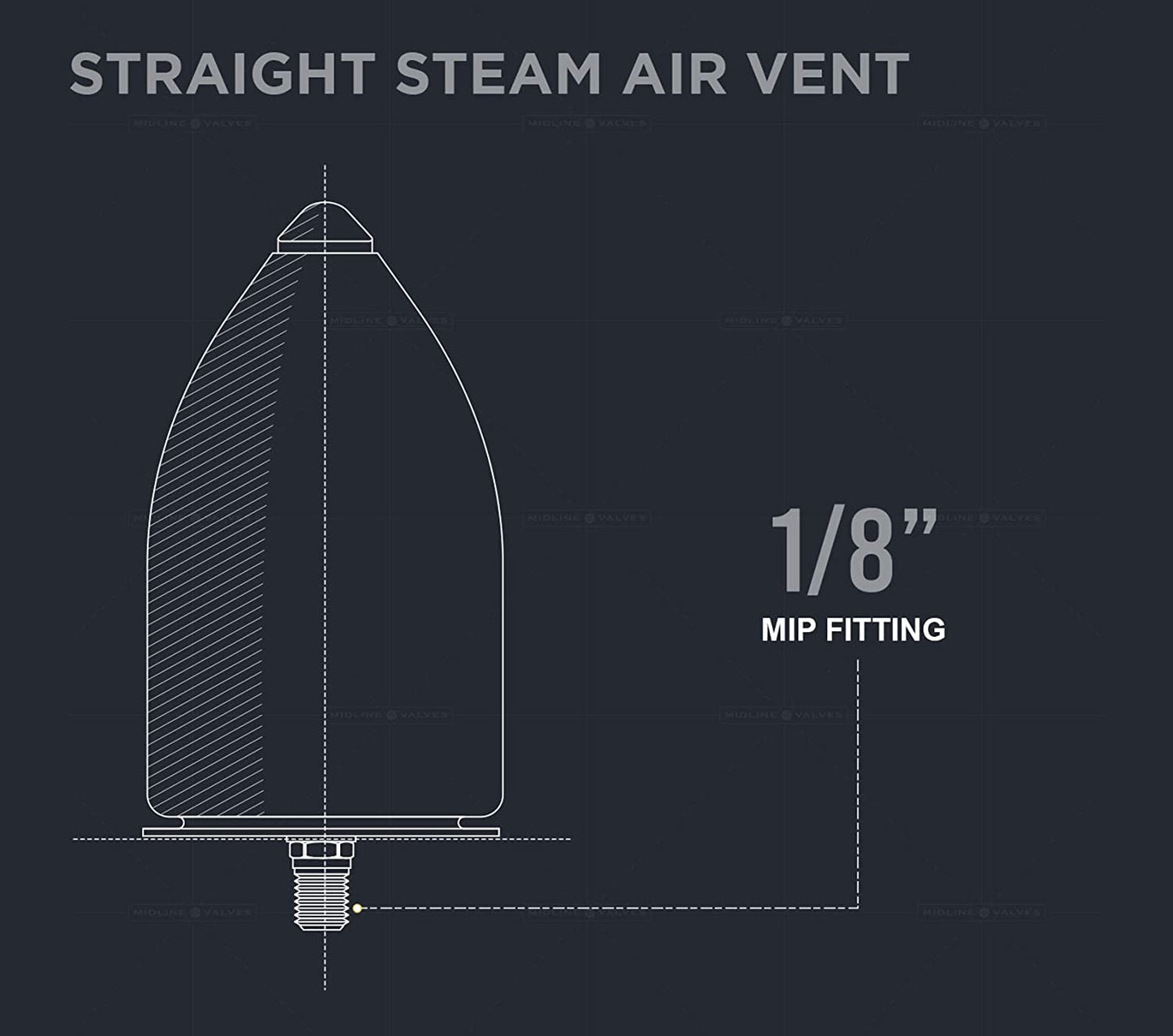 1/8" Straight Hoffman Style Steam Air Vent; Heat Regulator Float Type Valve; Straight Mount; NPT; Chrome Plated Steel - Fittings N' Valves