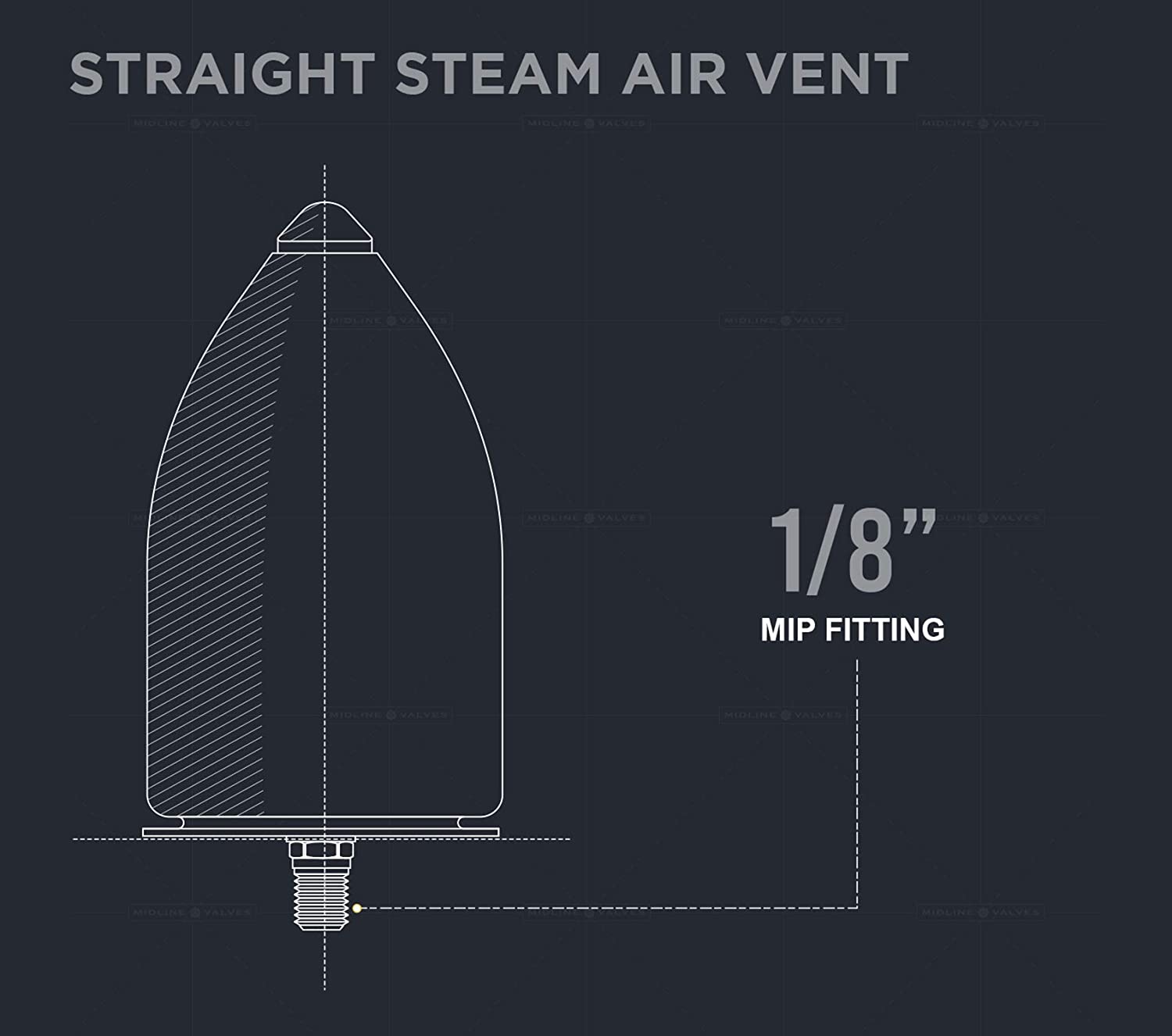 1/8" Straight Hoffman Style Steam Air Vent; Heat Regulator Float Type Valve; Straight Mount; NPT; Chrome Plated Steel - Fittings N' Valves