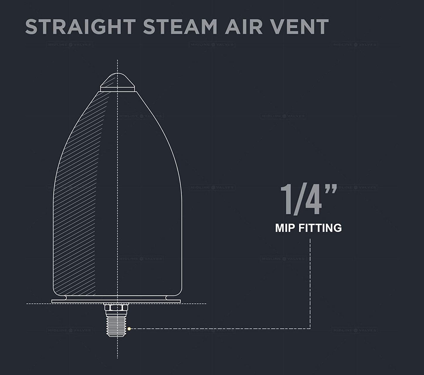 1/4" Straight Hoffman Style Steam Air Vent; Heat Regulator Float Type Valve; Straight Mount; NPT; Chrome Plated Steel - Fittings N' Valves