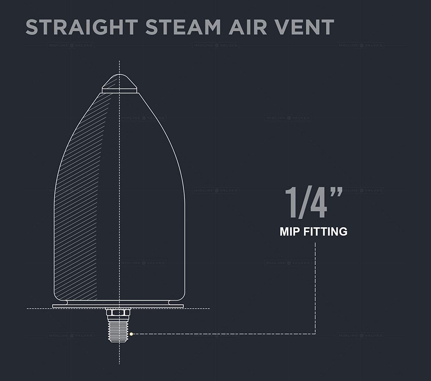 1/4" Straight Hoffman Style Steam Air Vent; Heat Regulator Float Type Valve; Straight Mount; NPT; Chrome Plated Steel - Fittings N' Valves