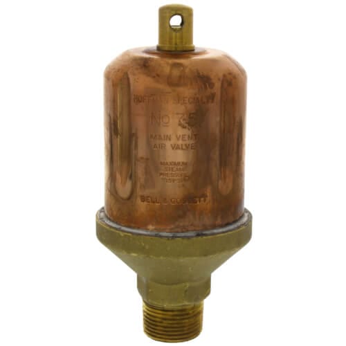 Hoffman Air Valve 401434 75, 1/2" x 3/4" Straight Steam Main Air Valve - Fittings N' Valves