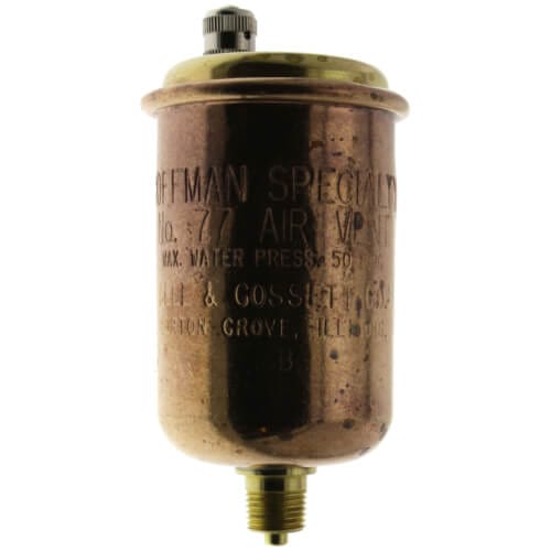 Hoffman Air Valve 401497 77, 1/8" Straight Water Vent Valve - Fittings N' Valves