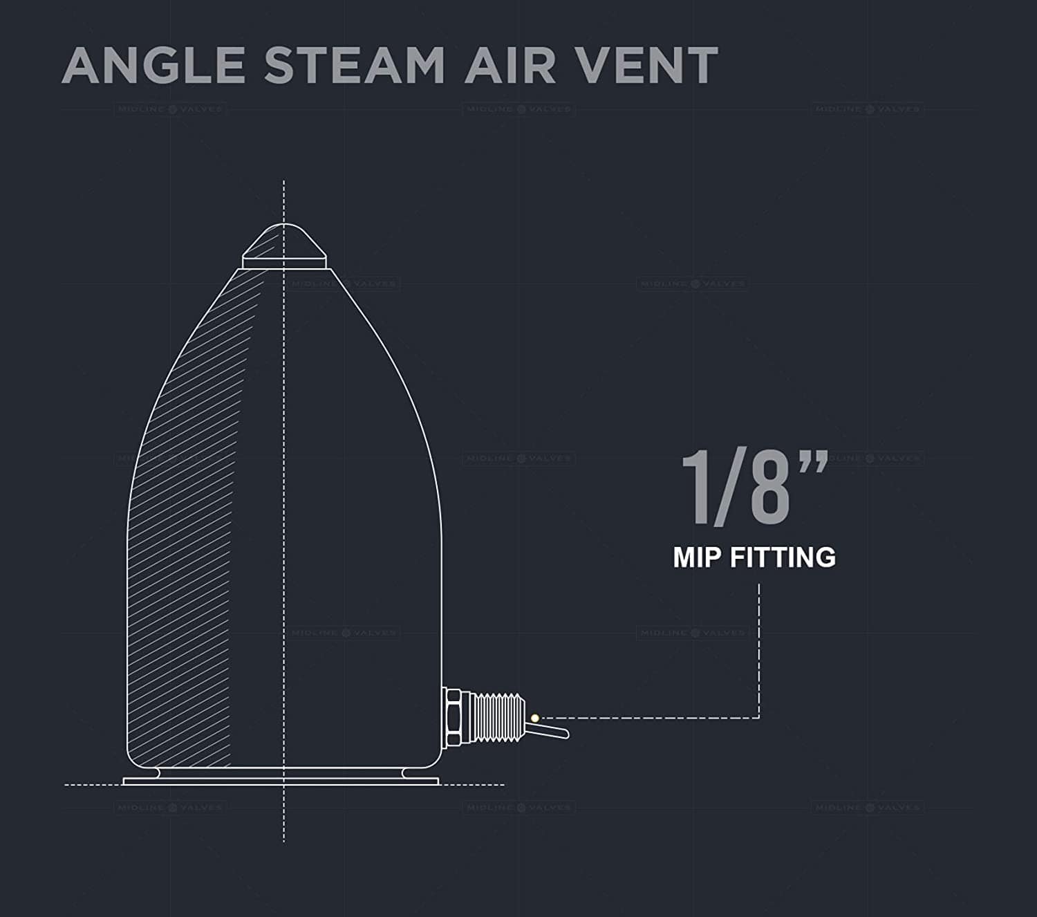 1/8" Angle Hoffman Style Steam Air Vent; Heat Regulator Float Type Valve; Angle Mount; NPT; Chrome Plated Steel - Fittings N' Valves