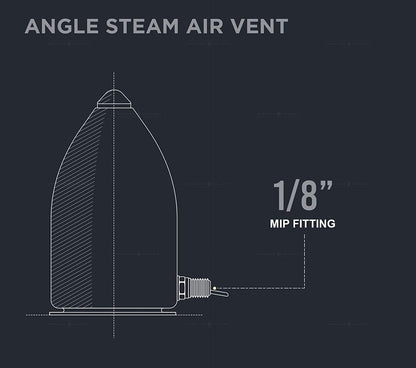 1/8" Angle Hoffman Style Steam Air Vent; Heat Regulator Float Type Valve; Angle Mount; NPT; Chrome Plated Steel - Fittings N' Valves