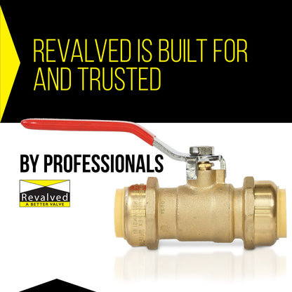 3/4" Push x Female Ball Valve - Push-Fit Water Shut Off (Lead-Free)